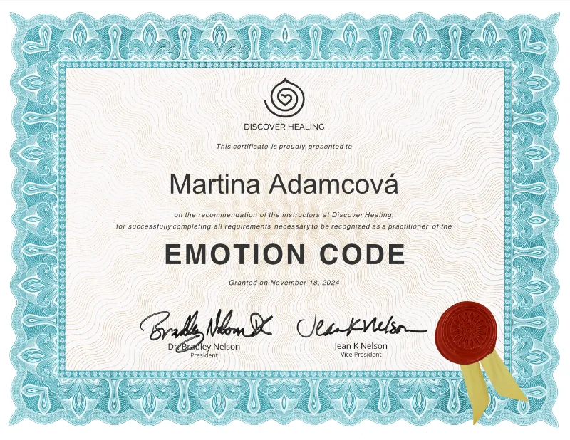 certifikát Emotion Code